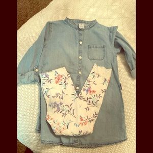 Carters 2 piece- tunic with flower leggings